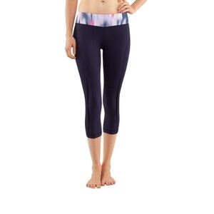 Lululemon Run: Sun Sprinter Crop Sz 4 Deep Indigo/Mirage Deep Indigo/Pow Pink